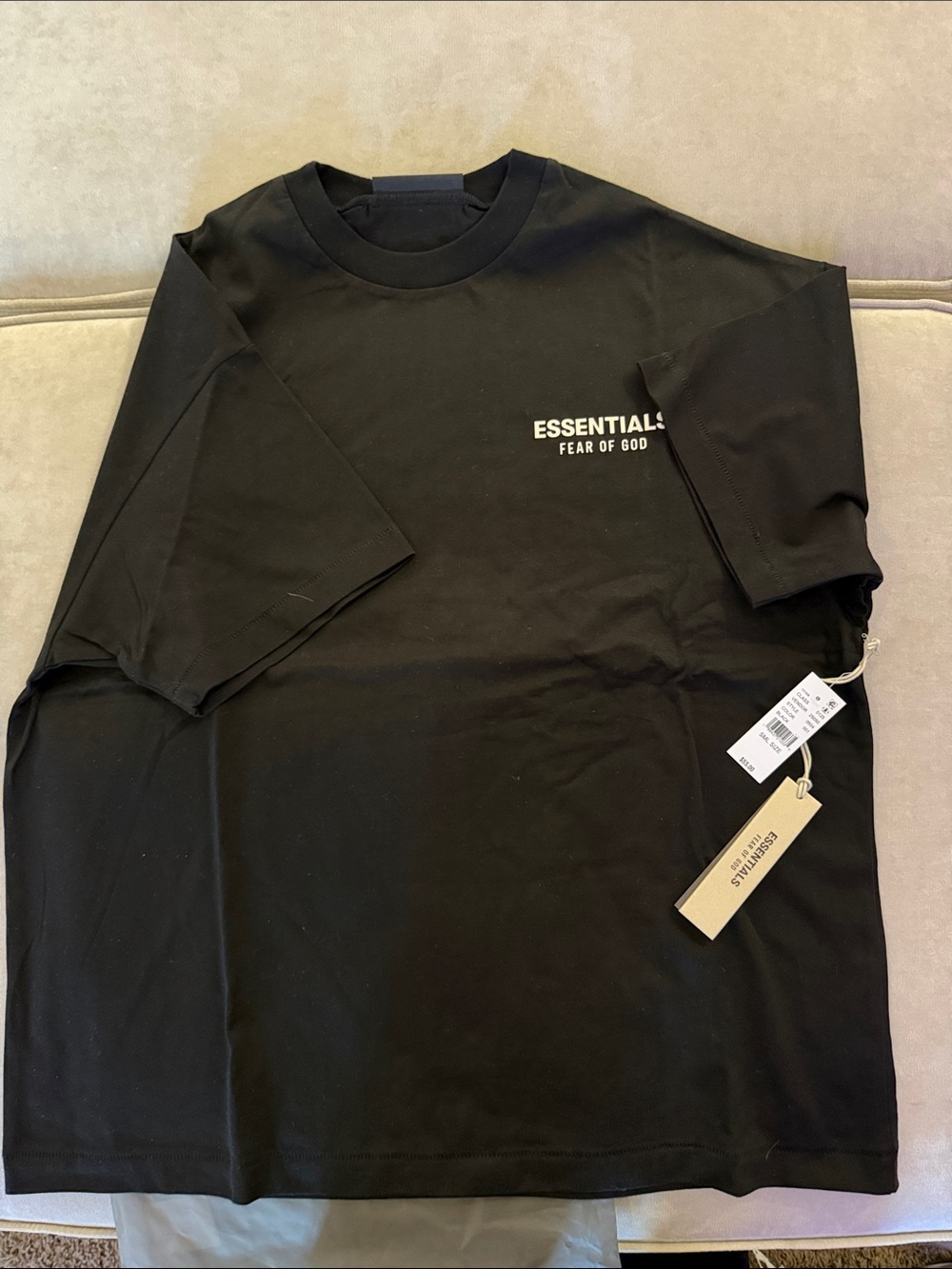 Fear of God ESSENTIALS Black Short Sleeve Logo Tee